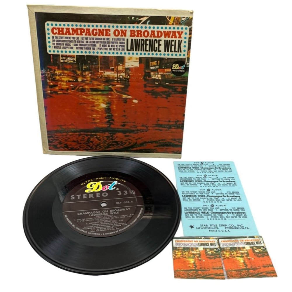 Lawrence Welk Champagne on Broadway Compact 33 Jukebox 7" Record Dot DLP-688